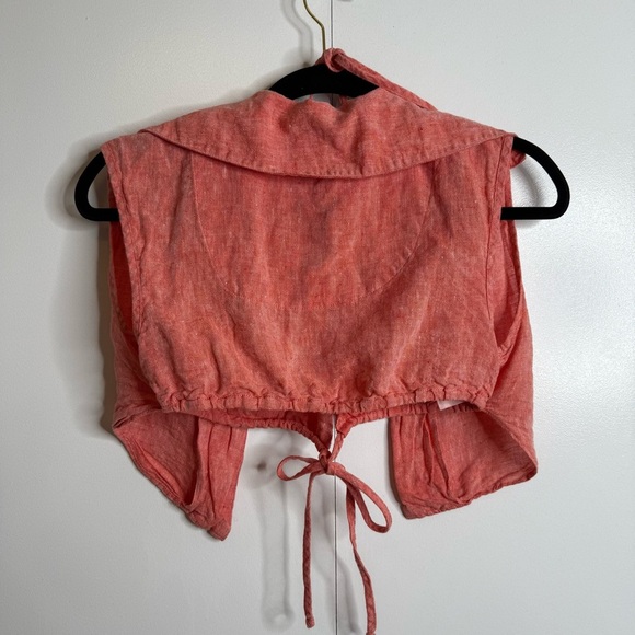 Matthew Bruch Vest with Triangle Linen Top - Red - Small - Picture 9 of 10